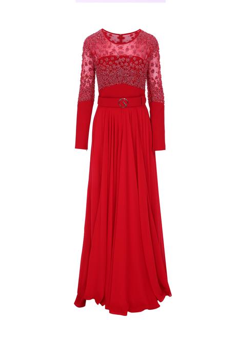 Kırmızı Saiid Kobeisy Elbise - Vakko Vakko